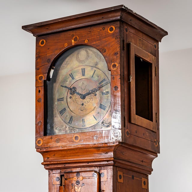Inlaid Grandfather Clock, 18th Century For Sale - Image 4 of 8
