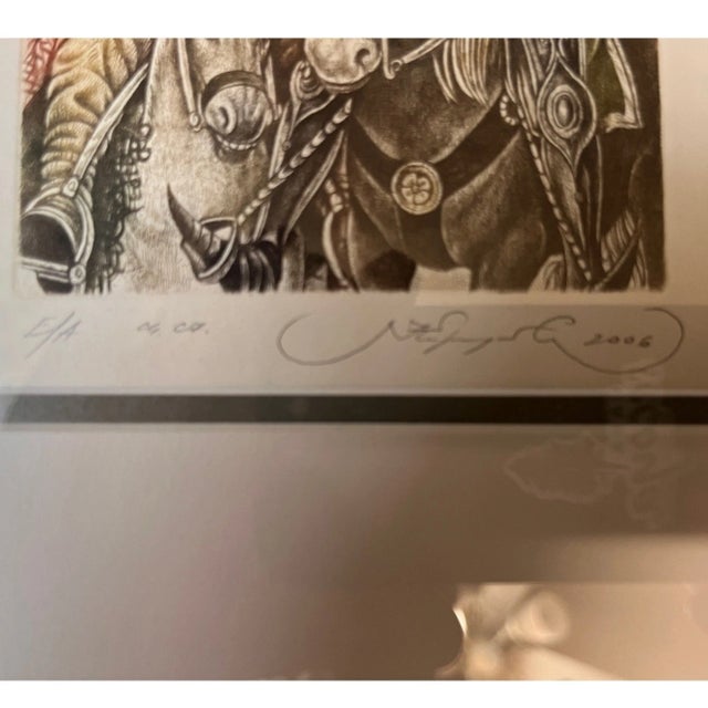 Don Quixote Sancho Panza Signed Ex Libris Etching Proof E/A Luc Van Den Briele For Sale - Image 4 of 6