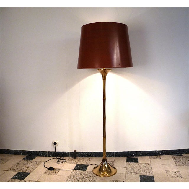 Purple Bamboo Brass Floor Lamp by Ingo Maurer for Design M, 1960s For Sale - Image 8 of 17