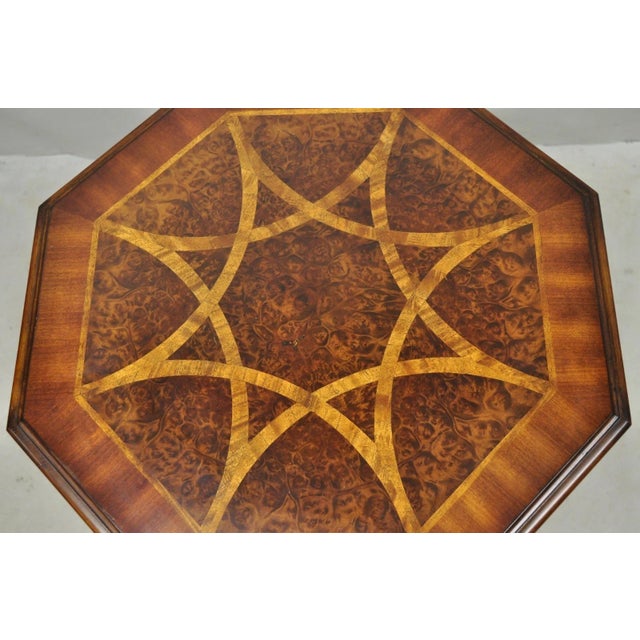 Mid 20th Century Contemporary Italian Mediterranean Style Marquetry Inlay Pedestal Side Table For Sale - Image 4 of 12
