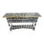 Handmade Louis XV Checkered Console Table: Black, White & Gold 5-Drawer Design For Sale