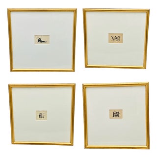 Eric Gill, Decorative Initial Letters, Autumn Midnight, 1923-1929, Wood Engravings, 1929, Set of 4 For Sale