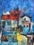Cityscape Oil Painting, Mid-Century Modern, Signed, Nerfin, 1950s For Sale - Image 4 of 8