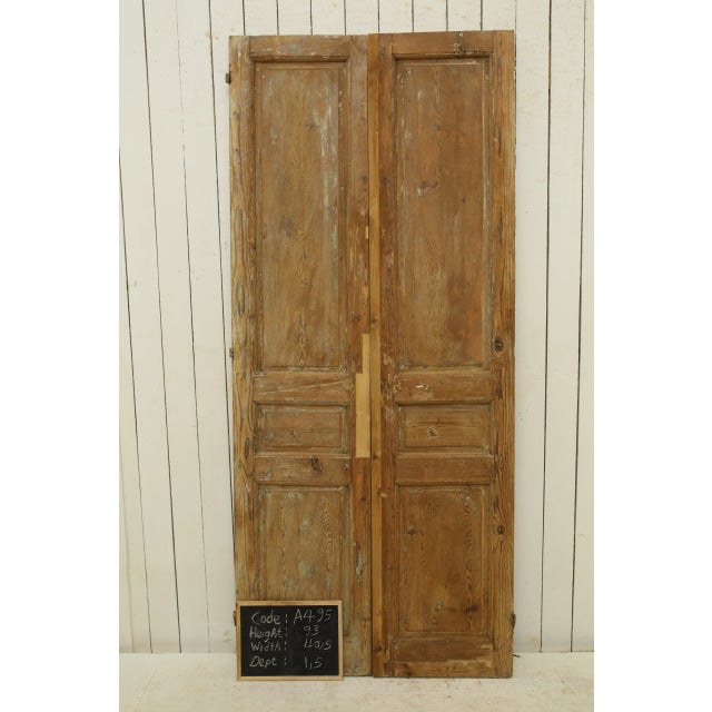 Rustic European Late 19th Century Double French Doors - a Pair For Sale - Image 3 of 4