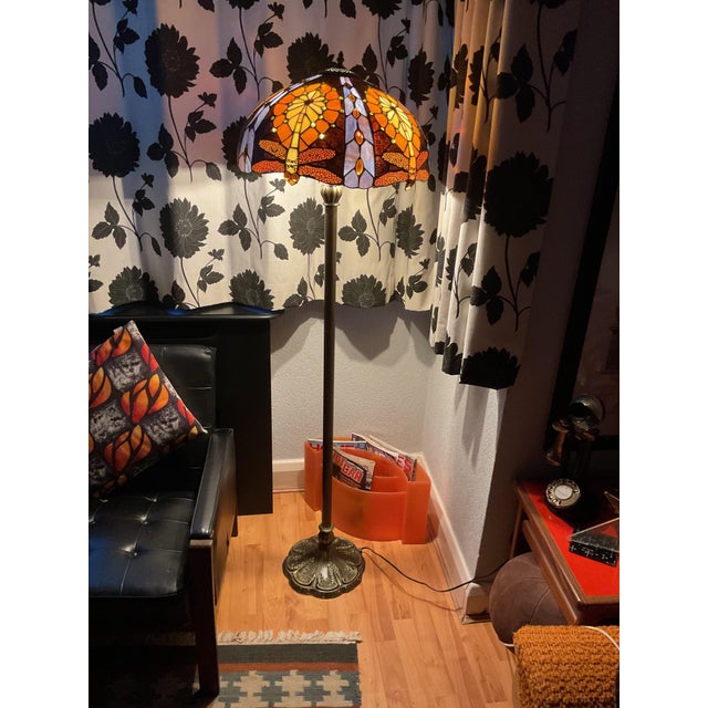 1950s Vintage Tiffany Style Floor Lamp, 1950s For Sale - Image 5 of 5