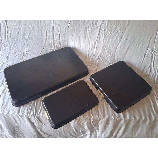 Late 20th Century Vintage Japanese Style Serving Trays - A Set For Sale - Image 5 of 12
