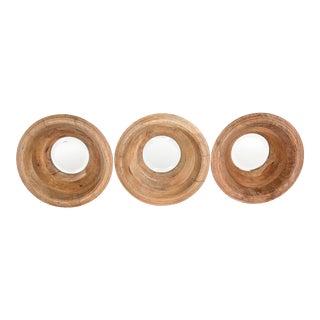 Late 20th Century Wood Porthole Mirrors - Set of 3 For Sale