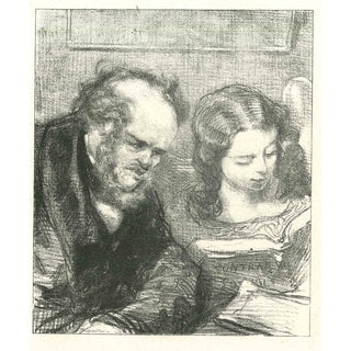 Paul Gavarni, The Accompanying, Original Lithograph, 1881 For Sale