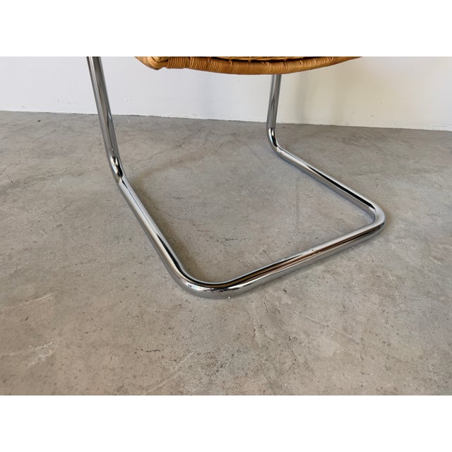 Mid Century Modern Harvey Probber Style Chrome & Cane Cantilever Arm Chairs For Sale - Image 15 of 17