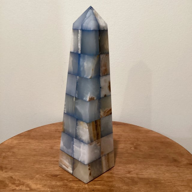 Vintage Early 20th Century Multicolored Onyx Geometric Obelisk Handmade For Sale In Chicago - Image 6 of 13
