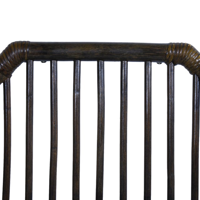 Set of 11 Brown Rattan Arm Dining Chairs For Sale In West Palm - Image 6 of 7