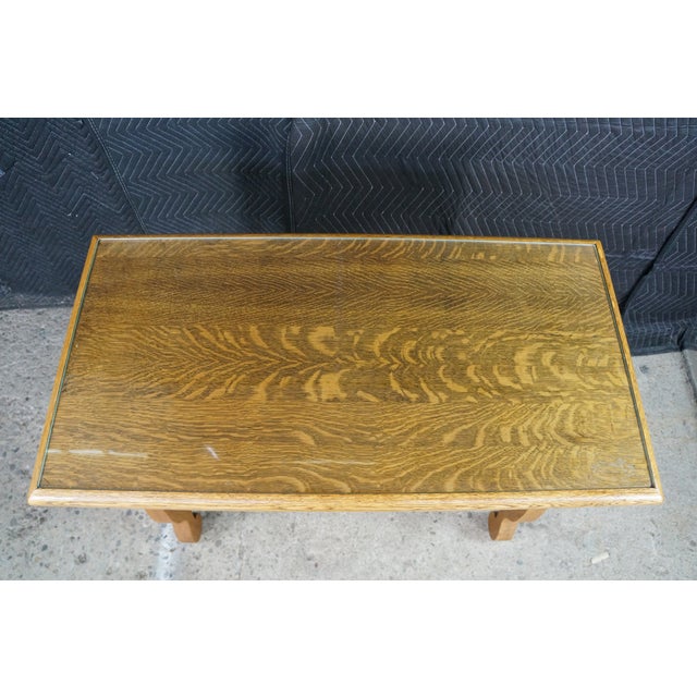 Antique American Empire Style Quartersawn Oak Library Table Console Writing Desk For Sale - Image 12 of 18