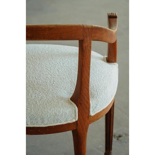 1920s Early 20th Century Danish Art Nouveau Armchairs in Elm & Bouclé, 1920s, Set of 2 For Sale - Image 5 of 18