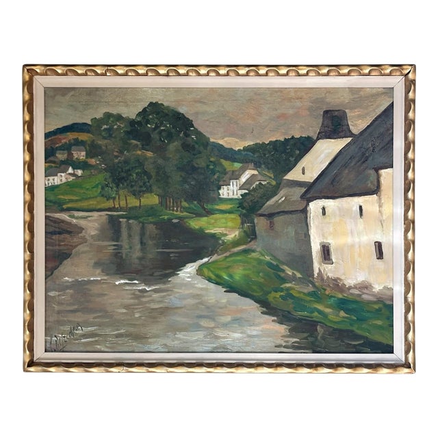 Antique Framed Oil Painting on Canvas by Leon De Frecheux (1884-1944) For Sale