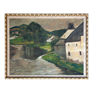 Antique Framed Oil Painting on Canvas by Leon De Frecheux (1884-1944)
