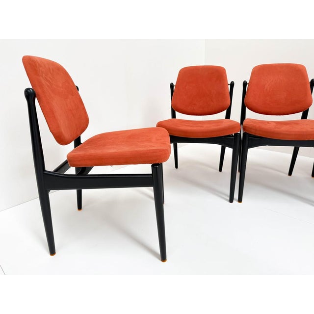 Black Vintage Chairs by Arne Vodder for France & Son, 1960, Set of 5 For Sale - Image 8 of 12