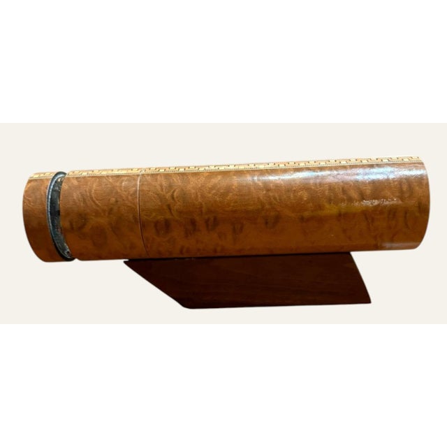 Signed artisan kaleidoscope by Mark and Carol Reynolds of Kaleidovisions, featuring a beautifully figured wood body...