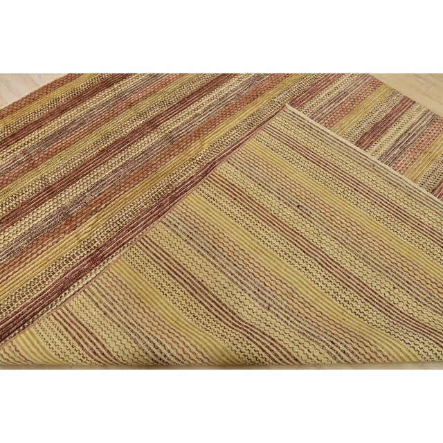 Gabbeh Rug 7’10” X 9’11” Multicolor Wool Striped Hand-Knotted Carpet For Sale - Image 13 of 15