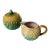 Antique 19th C Majolica Pineapple Pattern Creamer & Sugar C1880s. For Sale