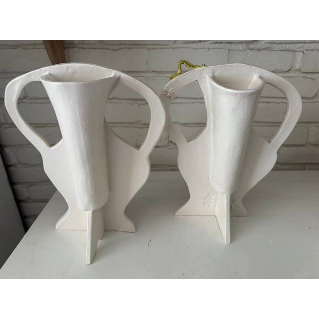 Liz Marsh Quirky Left / Right Pair of Handmade Silhouette Vases For Sale - Image 4 of 4