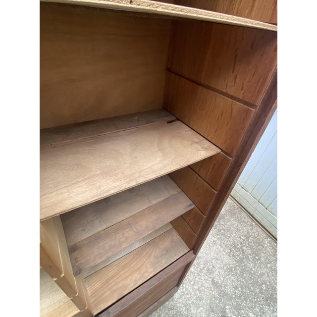 Oak and Veneer Roll-Top Filing Cabinet, 1950s For Sale - Image 15 of 18