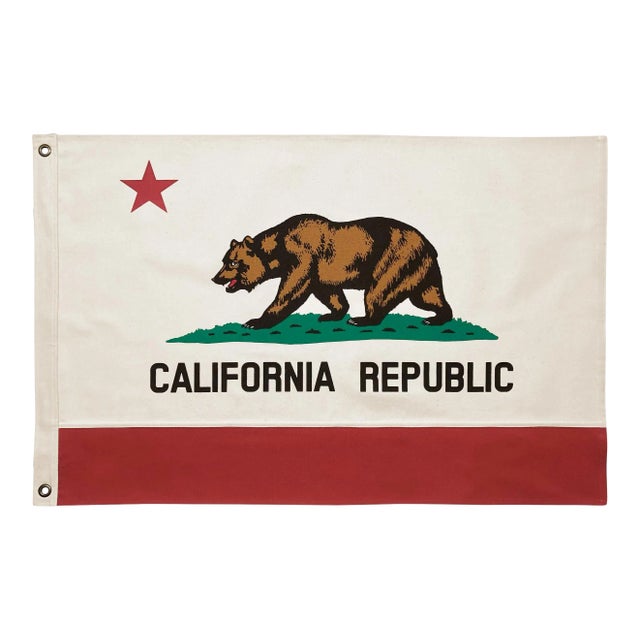 Small "California Republic" Cotton Canvas Flag For Sale
