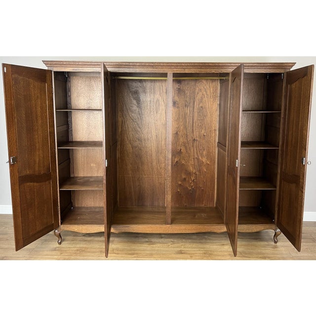 Vintage French Louis XVI Style Wardrobe in Oak For Sale - Image 9 of 10
