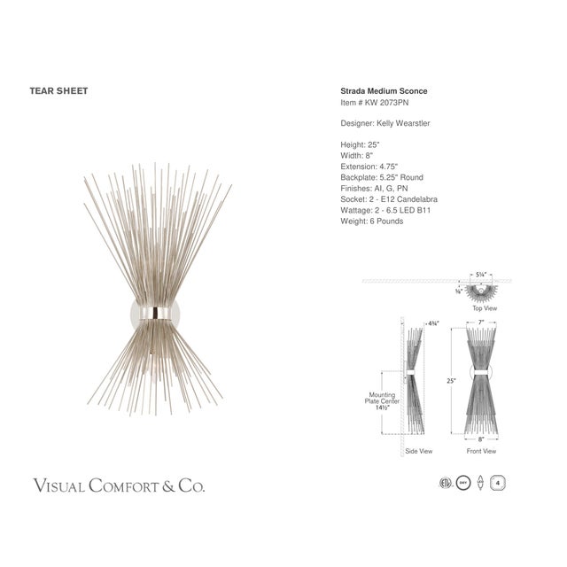 Modern Kelly Wearstler for Visual Comfort Signature Strada Medium Sconce in Polished Nickel For Sale - Image 3 of 4