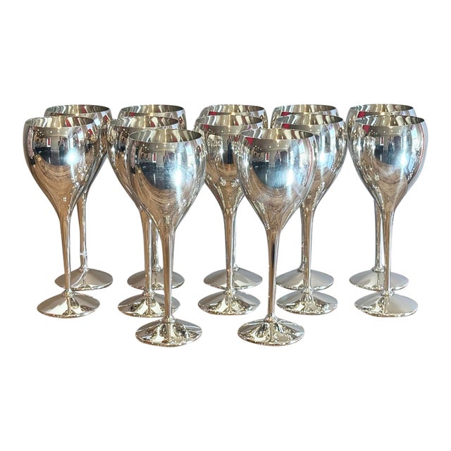 Vintage Kirk Stieff Spanish Silverplate Wine Chalices / Goblets - Set of 12 For Sale