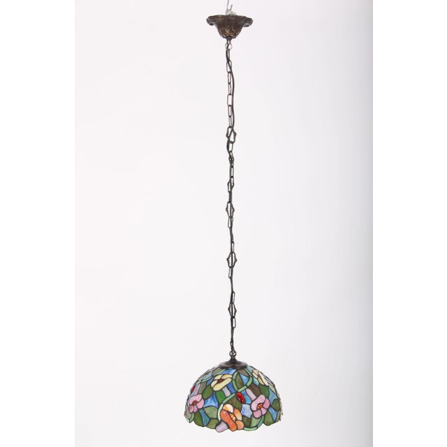Chartreuse Danish Lead Glass Pendant Lamp, 1970s For Sale - Image 8 of 9