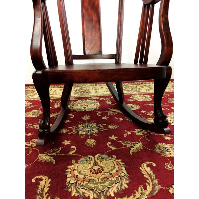 Antique Empire Barrel Back Claw Foot Mahogany Rocking Chair Chairish