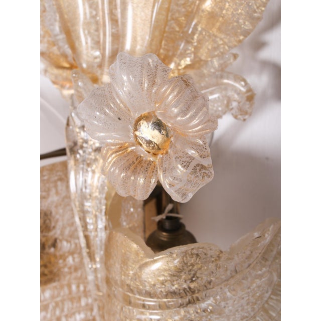 Grand Hotel Wall Sconce in Golden Murano Glass & Brass from Barovier & Toso, 1960s For Sale - Image 6 of 13