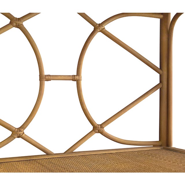 Worlds Away Matthew Izzo Home Danielle Natural Rattan Four Shelf Etagere With Decorative Back For Sale - Image 4 of 8