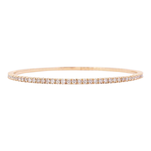 Ladies 18k Yellow Gold Natural Diamond Flexible Tennis Bracelet 2.30ctw