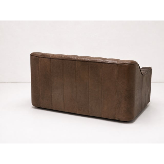 DS 44 Two-Seater Sofa in Buffalo Brown Leather from de Sede, 1970s For Sale - Image 6 of 15