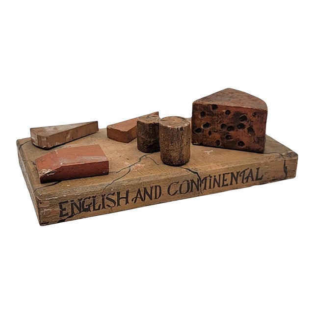 Antique 19th C One Of A Kind English & Continental Wooden Cheese Display Board. For Sale