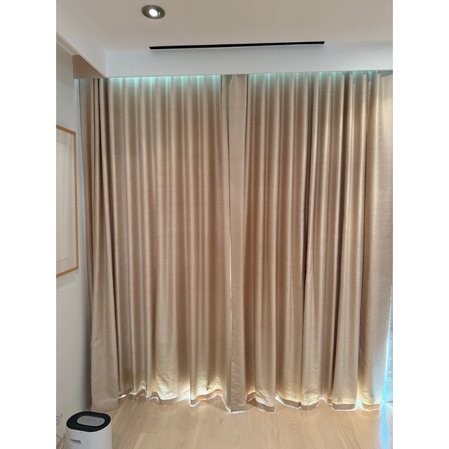 Textile Jake Arnold Designed Ripple Fold Silk Drapes - Set of 4 For Sale - Image 7 of 9