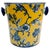 Ceramic Late 20th Century Chinoiserie Blue & Yellow Floral Porcelain Ice Bucket With Handles For Sale - Image 7 of 9