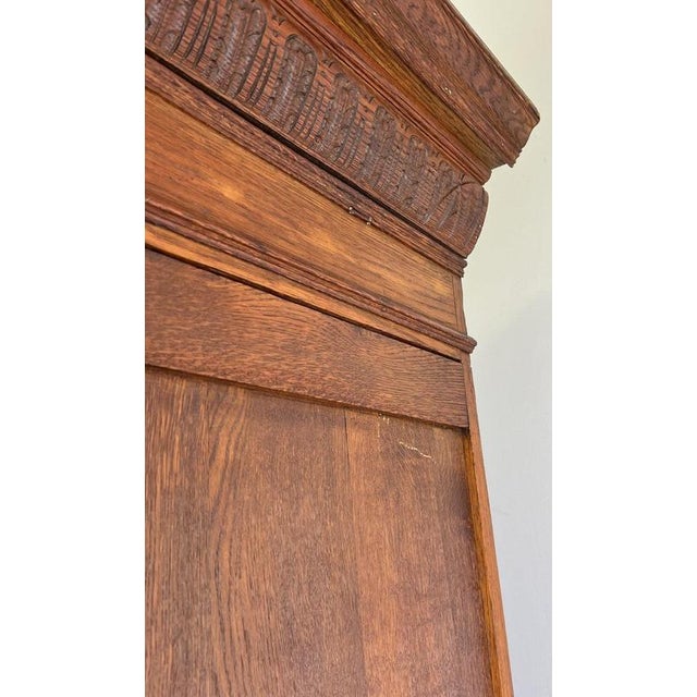 Antique French Glazed Display Oak Cabinet For Sale - Image 12 of 16