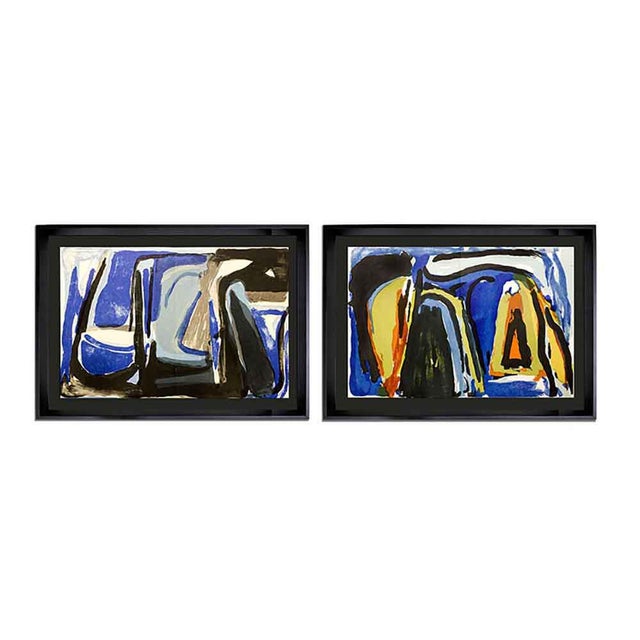 2 Bram Van Velde Original Lithograph, 1975 Ltd Ed. (2pc. Set) With Archival Frame For Sale In Atlanta - Image 6 of 6