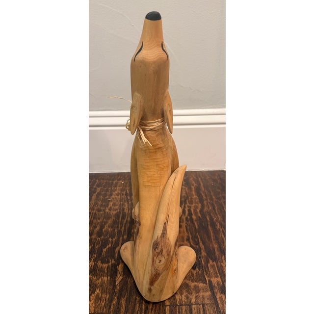Max Alvarez Signed New Mexico Folk Art Carved Wood Coyote Sculpture For Sale In Dallas - Image 6 of 10