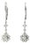 Mid 20th Century 14k White Gold Floral Diamond Drop Earrings Estate, Pair For Sale