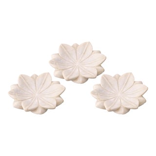Lotus Marble Plates, Small - Set of 3 For Sale