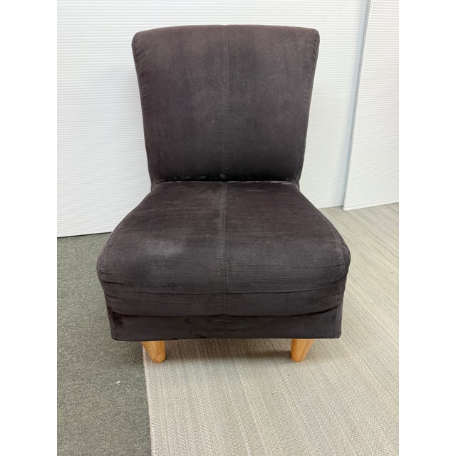 Palliser Purple Microsuede Slipper Chair For Sale - Image 4 of 12