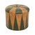 Textile Vintage Round Pouf in Green and Brown Two-Tone Skai, 1960s For Sale - Image 7 of 11