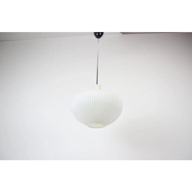 Made in Czechoslovakia. Made of Art Glass, chrome. New Cabling 1x60W,E27 or E26 bulb. Re-polished. Good Original...