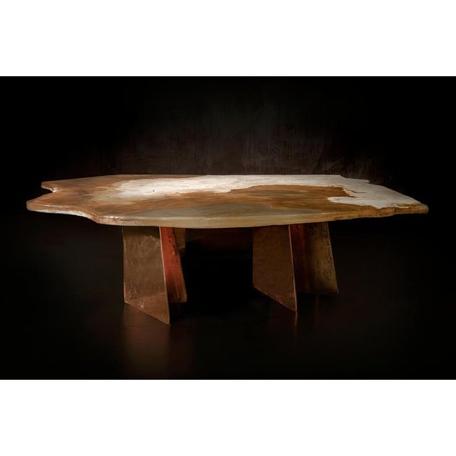 Aurisino one of a kind coffee table in bronze, marble & resin by alex turco one of a kind dimensions: d 165 x w 185 x h 47...