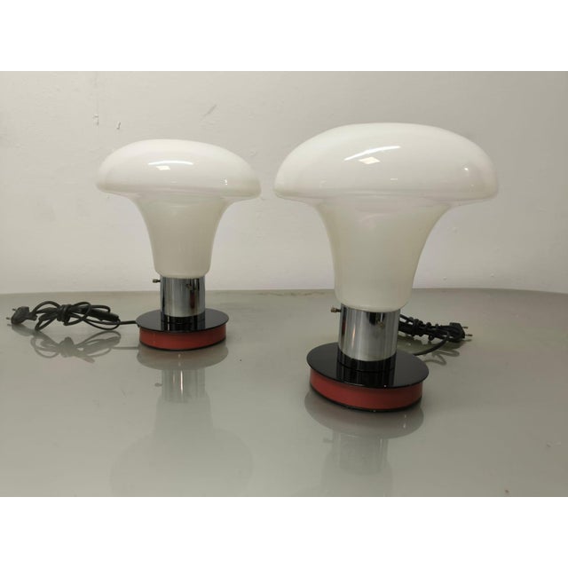 Space Age White Glass Table Lamp, 1970s For Sale - Image 6 of 12