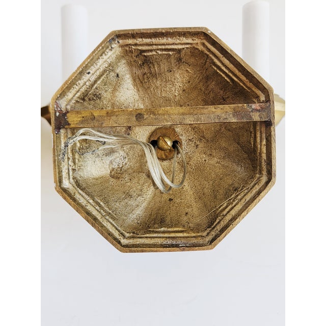 Early 20th Century Georgian Cast Brass Wall Sconces-a Pair For Sale - Image 12 of 12