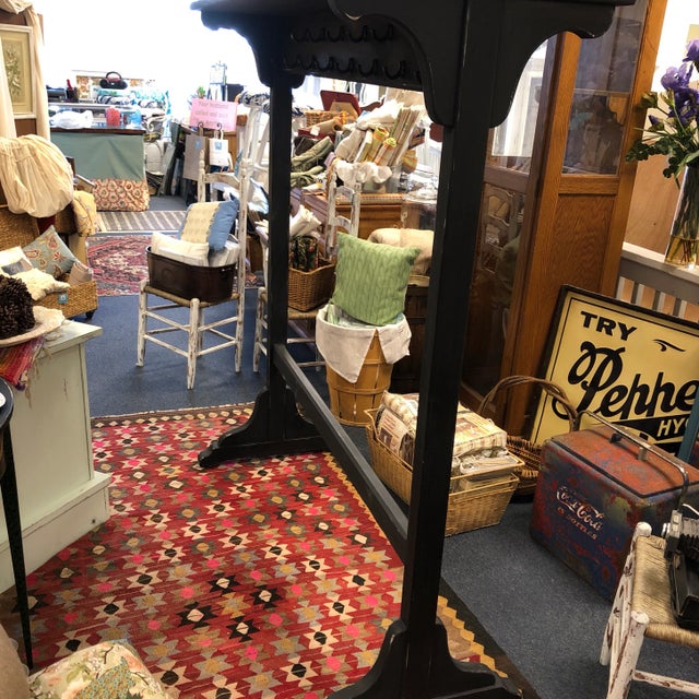 Vintage Black Wooden Schoolhouse Coat Rack For Sale - Image 9 of 10